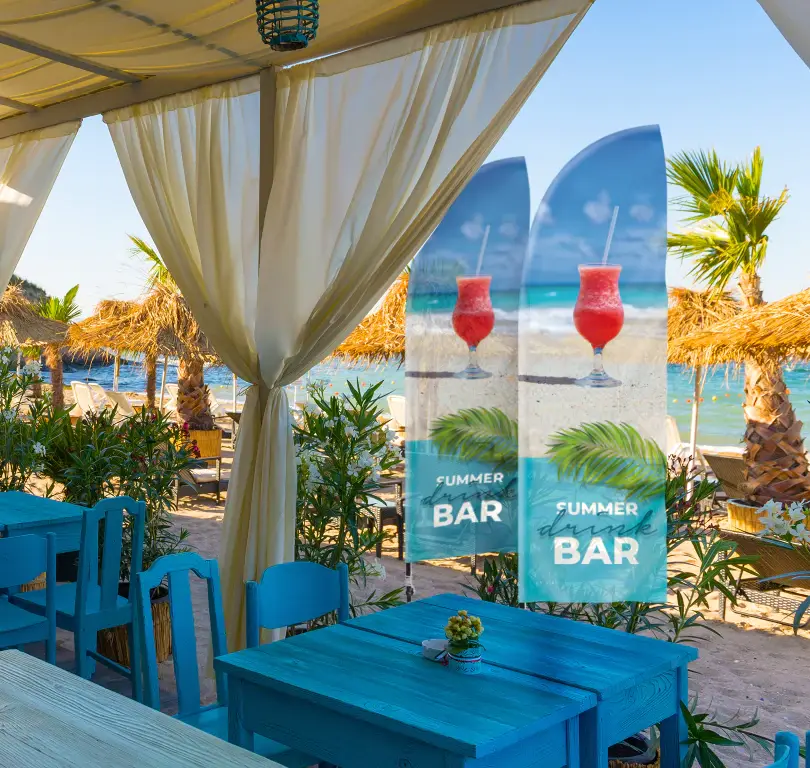 Beachflagga Eco Line med eget tryck