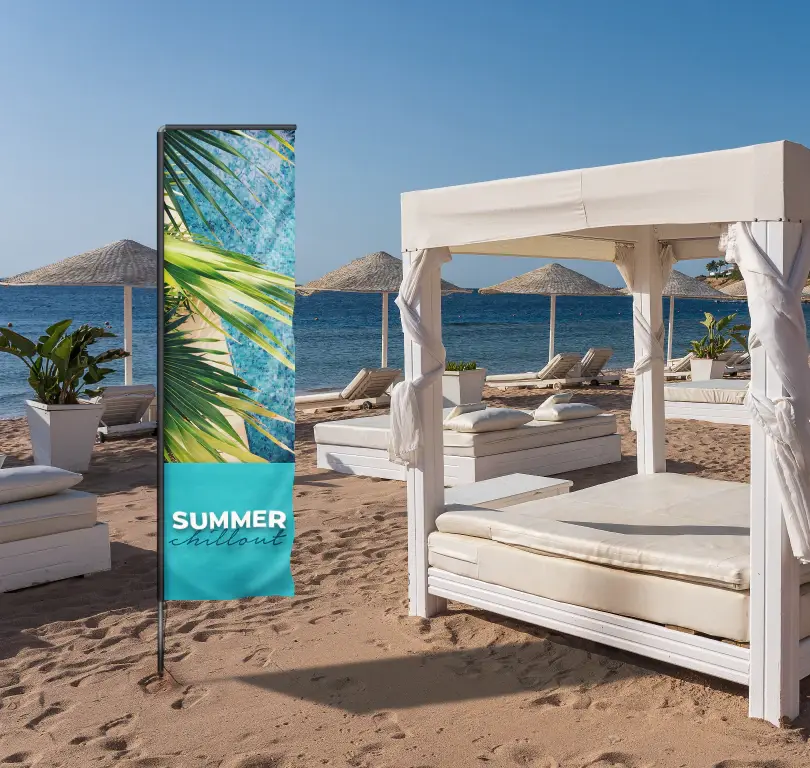 Beachflagga Rektangulär med eget tryck
